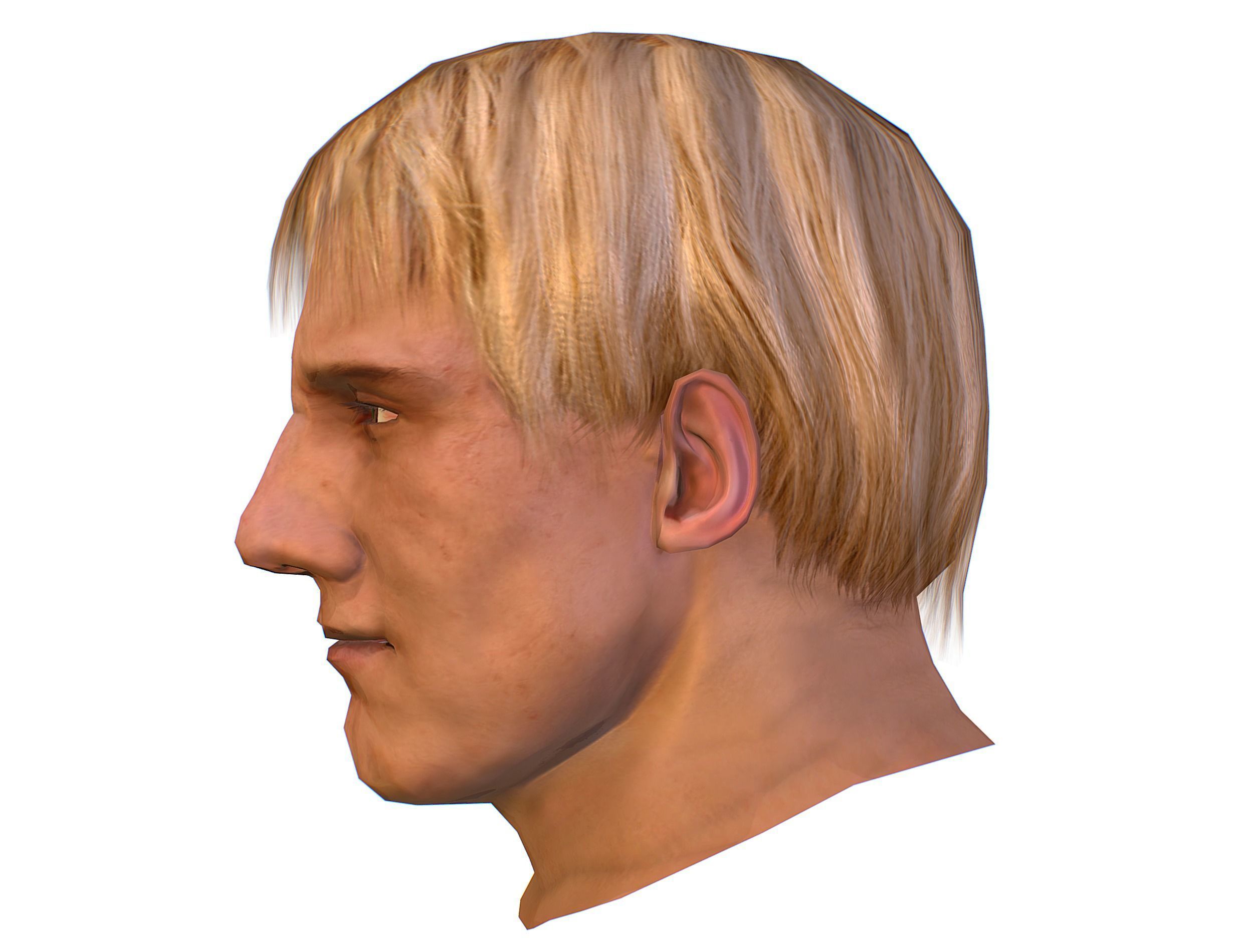 Low Poly model Base OldMan Head Low-poly 3D model_3