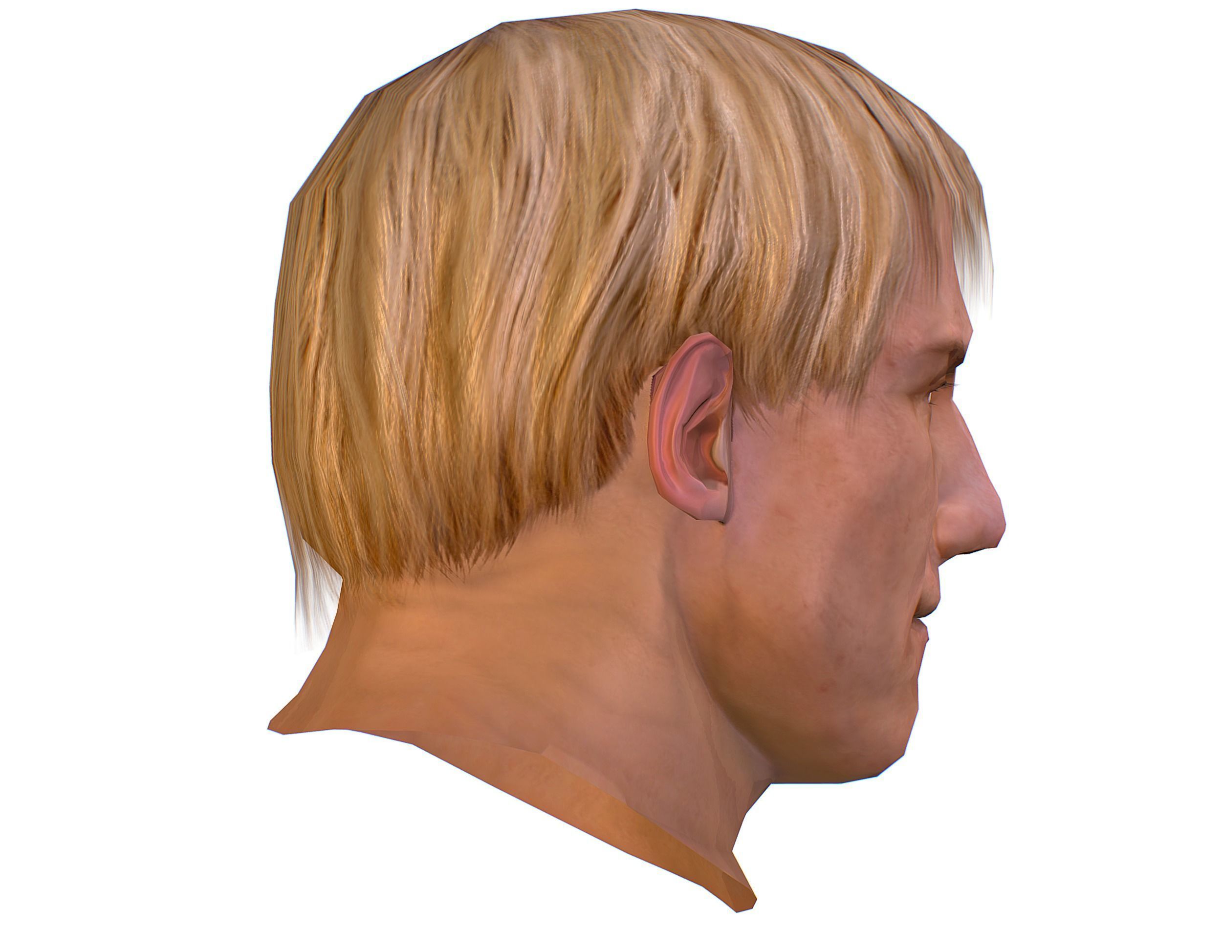 Low Poly model Base OldMan Head Low-poly 3D model_8