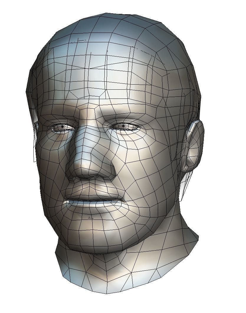 Low Poly model Base OldMan Head Low-poly 3D model_23