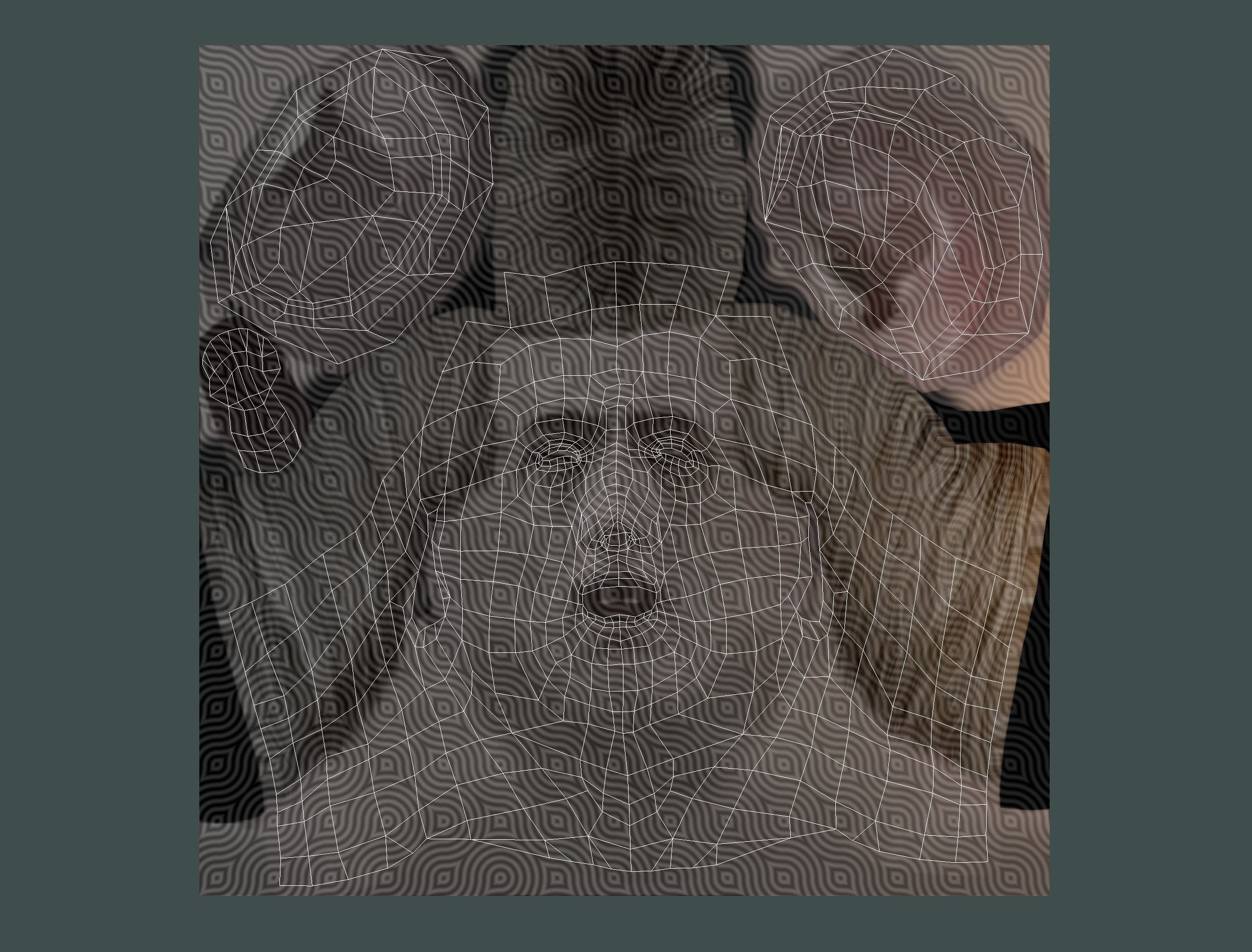 Low Poly model Base OldMan Head Low-poly 3D model_19