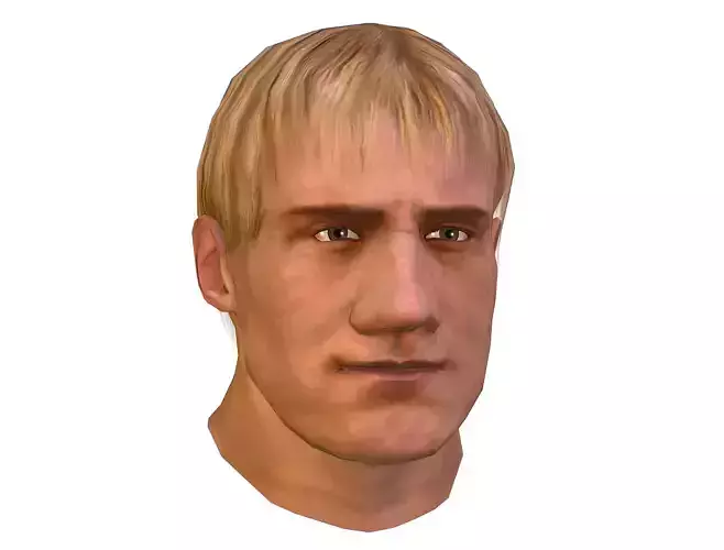 Low Poly model Base OldMan Head