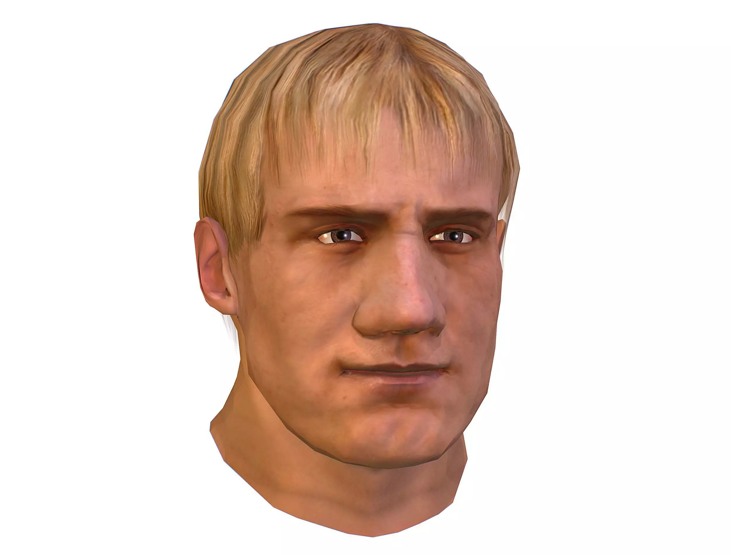 Low Poly model Base OldMan Head Low-poly 3D model_0