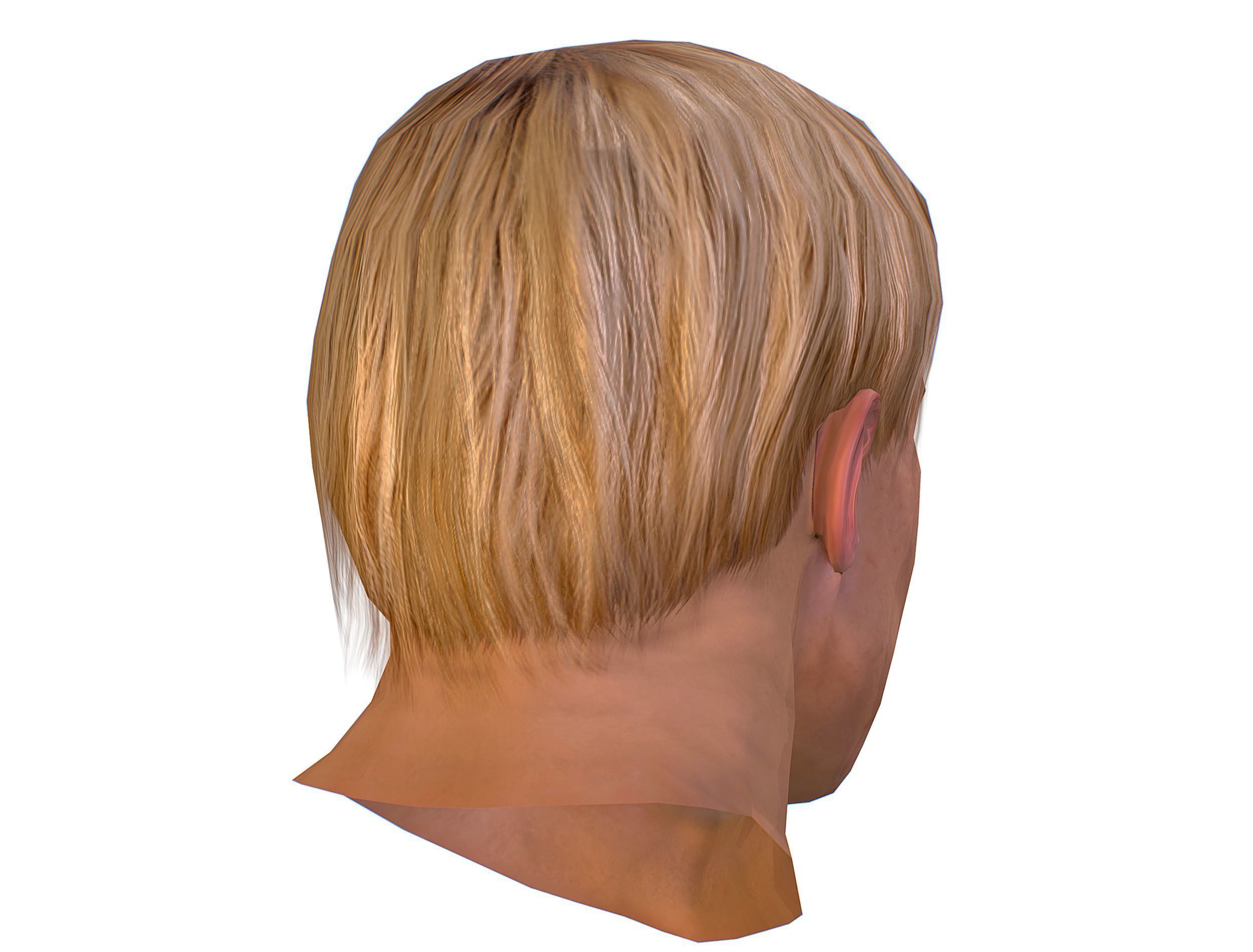 Low Poly model Base OldMan Head Low-poly 3D model_7