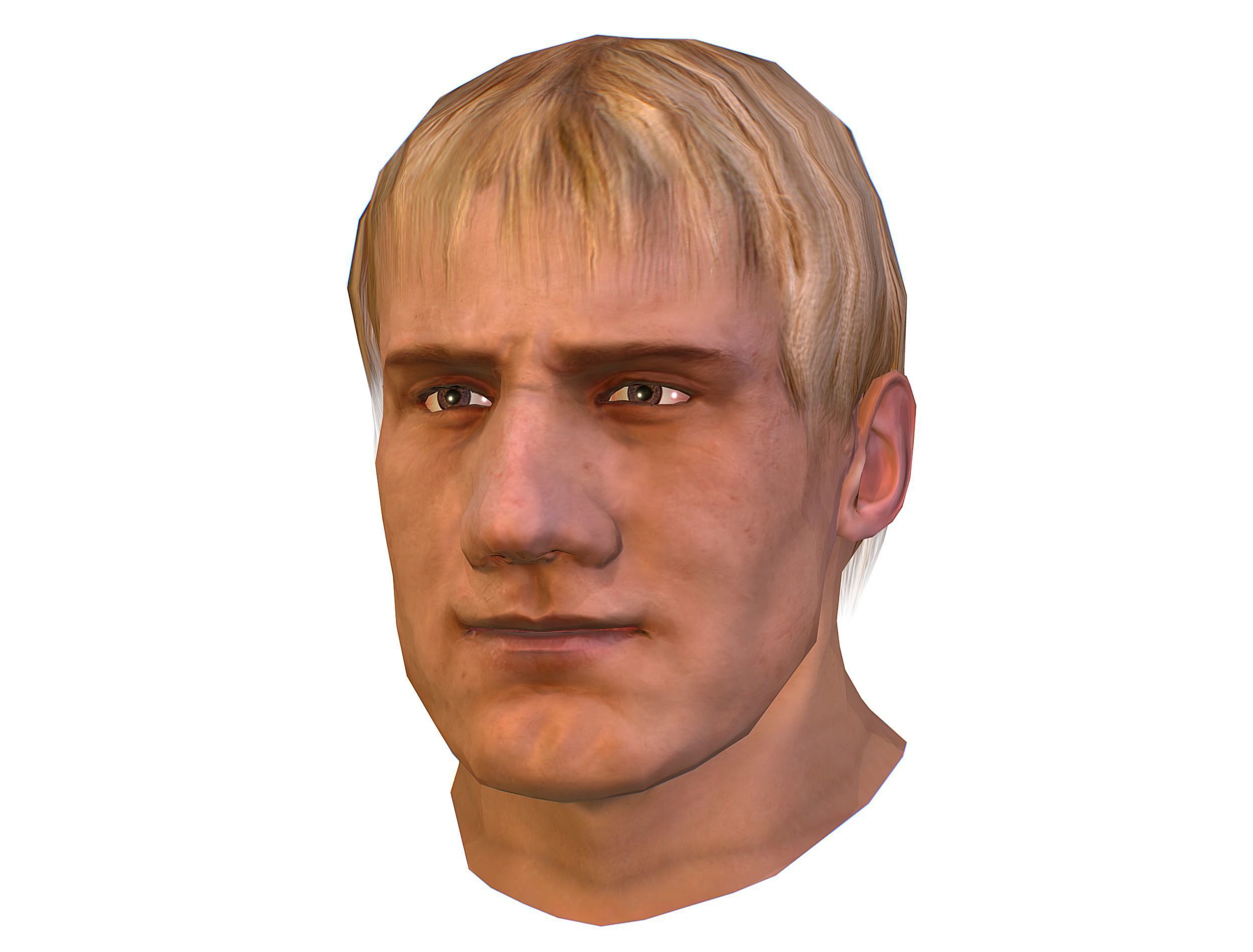 Low Poly model Base OldMan Head Low-poly 3D model_1