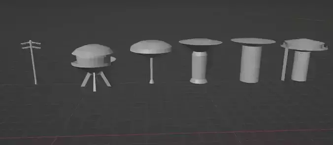 Towers Library  Low Poly 3D model