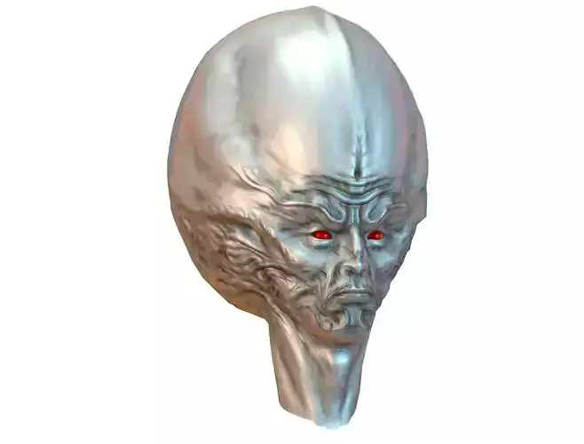LowPoly Monster head UFO Alien
