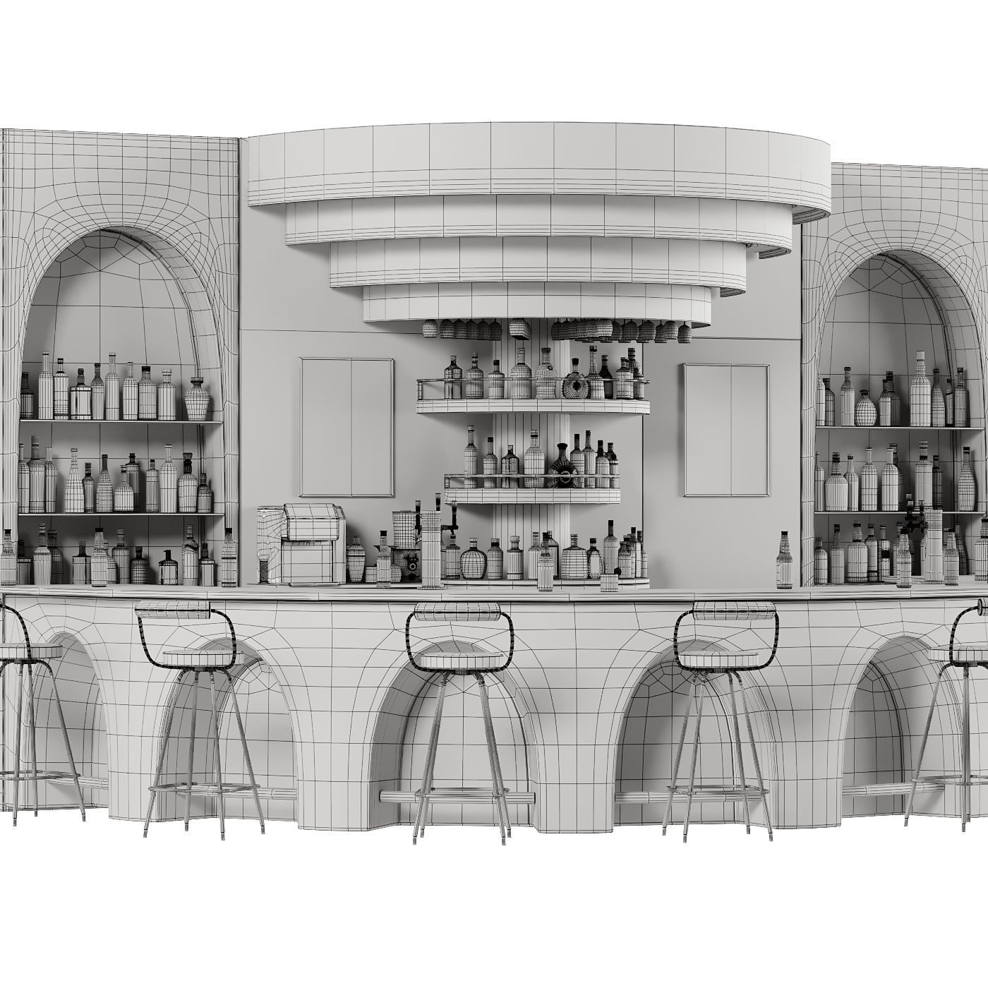 Bar 14 Curve Bar 110 Bottles 3D model_6