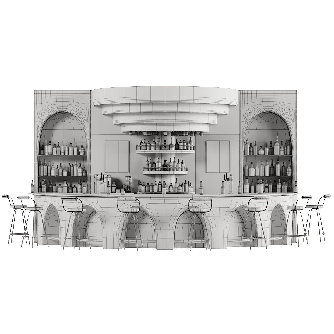 Bar 14 Curve Bar 110 Bottles 3D model_5