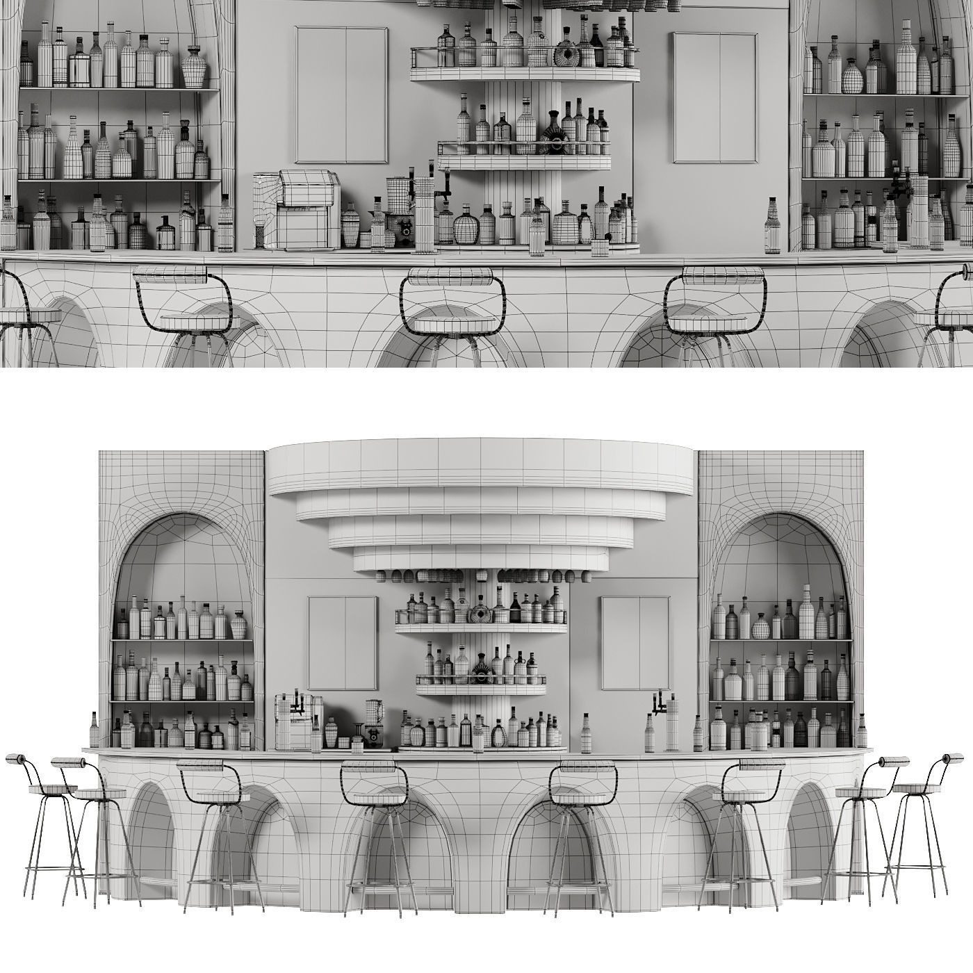 Bar 14 Curve Bar 110 Bottles 3D model_7