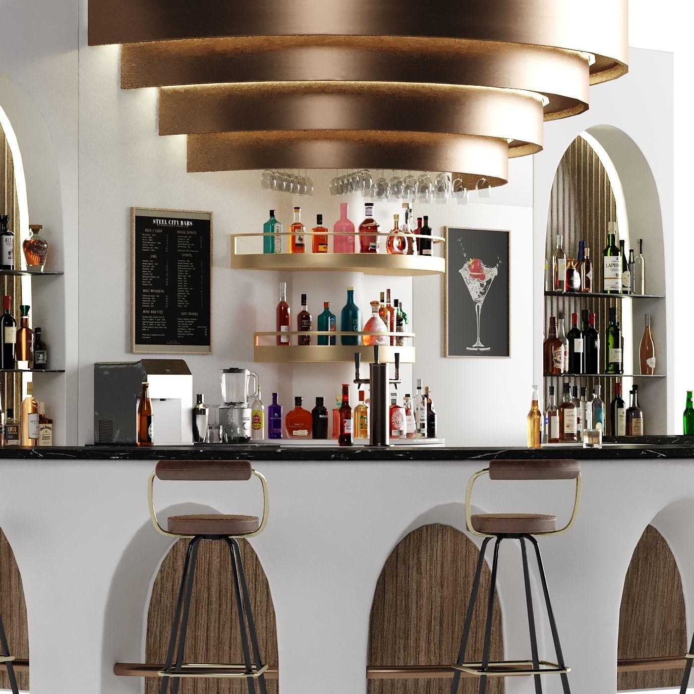 Bar 14 Curve Bar 110 Bottles 3D model_3