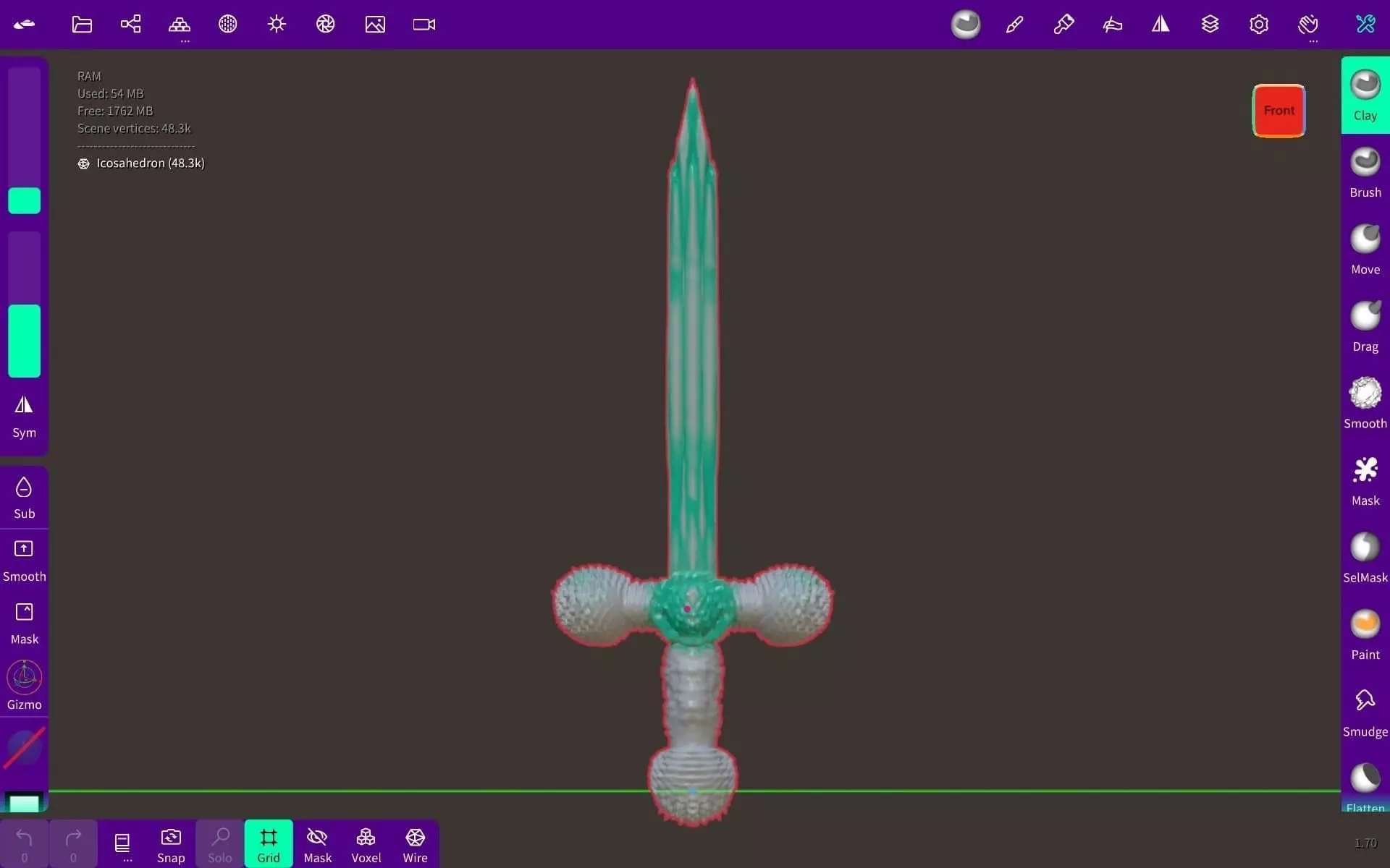 RynTestSword sword in software Free 3D print model
