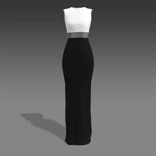 DRESS COLOR BLOCK BLACK GRAY AND WHITE