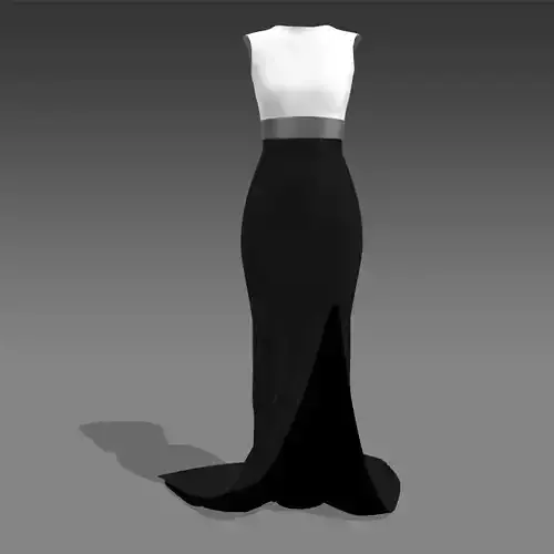 DRESS COLOR BLOCK BLACK GRAY AND WHITE