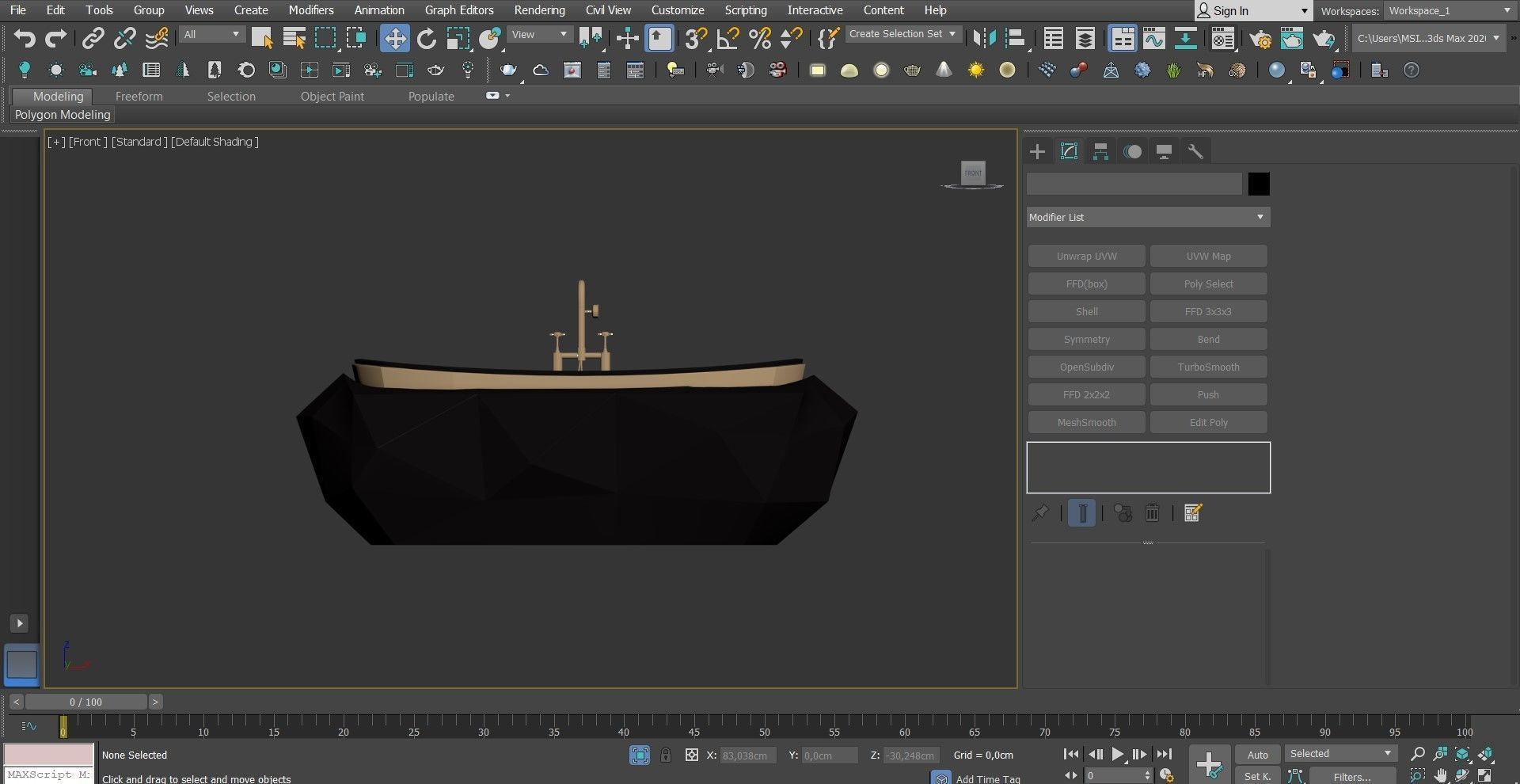 Boca do Lobo DIAMOND Bathtub Low-poly 3D model_3