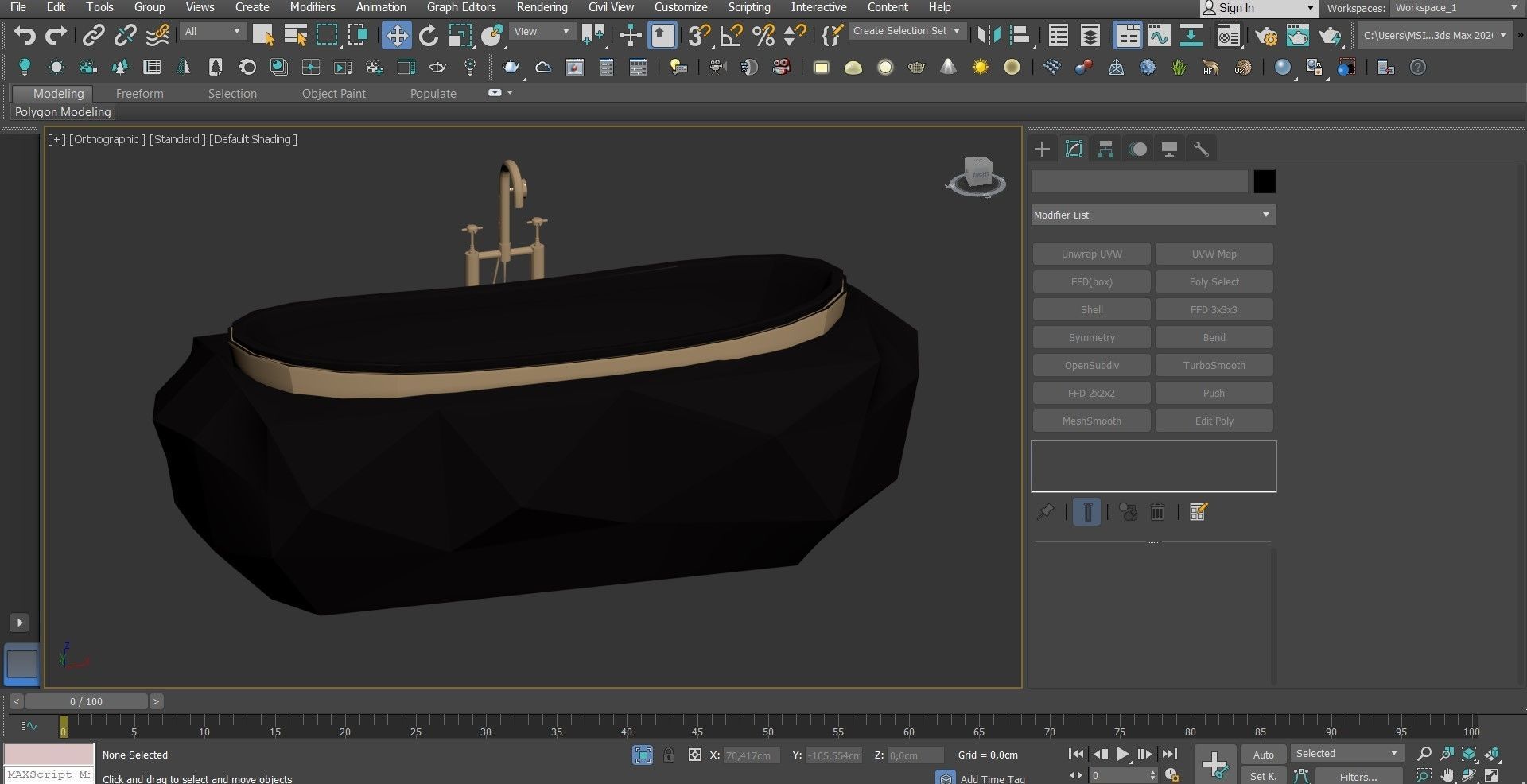 Boca do Lobo DIAMOND Bathtub Low-poly 3D model_5