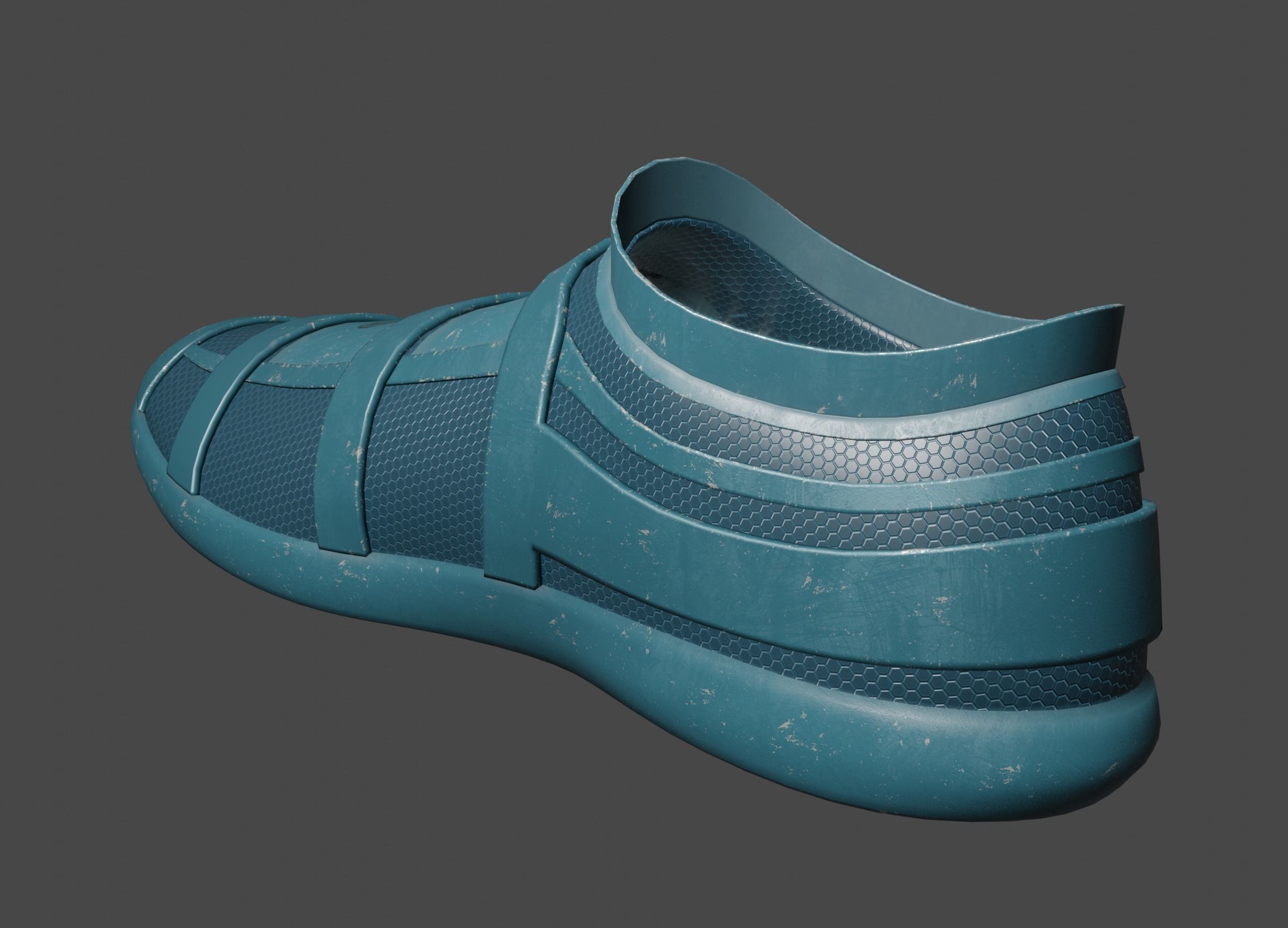 sci-fi cyberpunk running shoes pack Low-poly 3D model_4