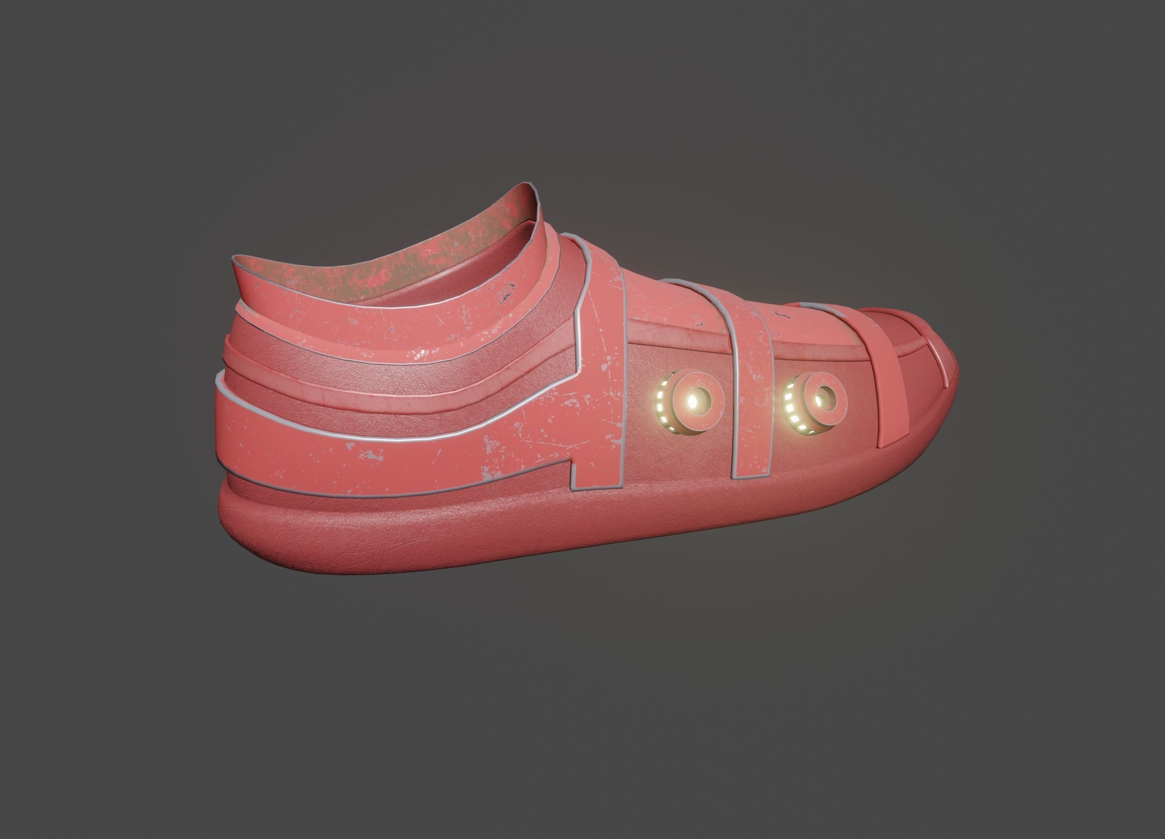 sci-fi cyberpunk running shoes pack Low-poly 3D model_10