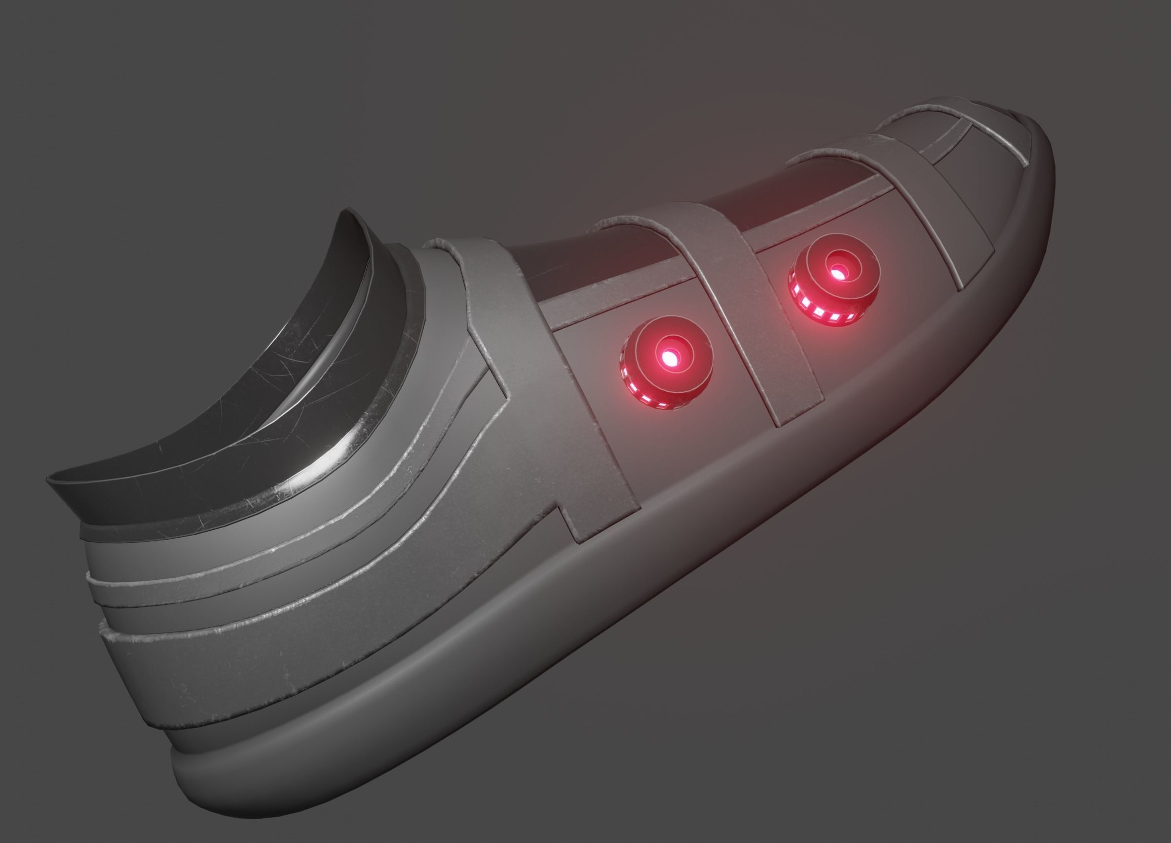 sci-fi cyberpunk running shoes pack Low-poly 3D model_6