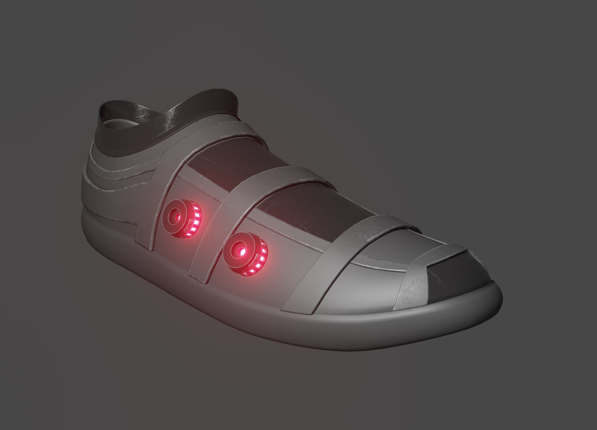 sci-fi cyberpunk running shoes pack Low-poly 3D model_5