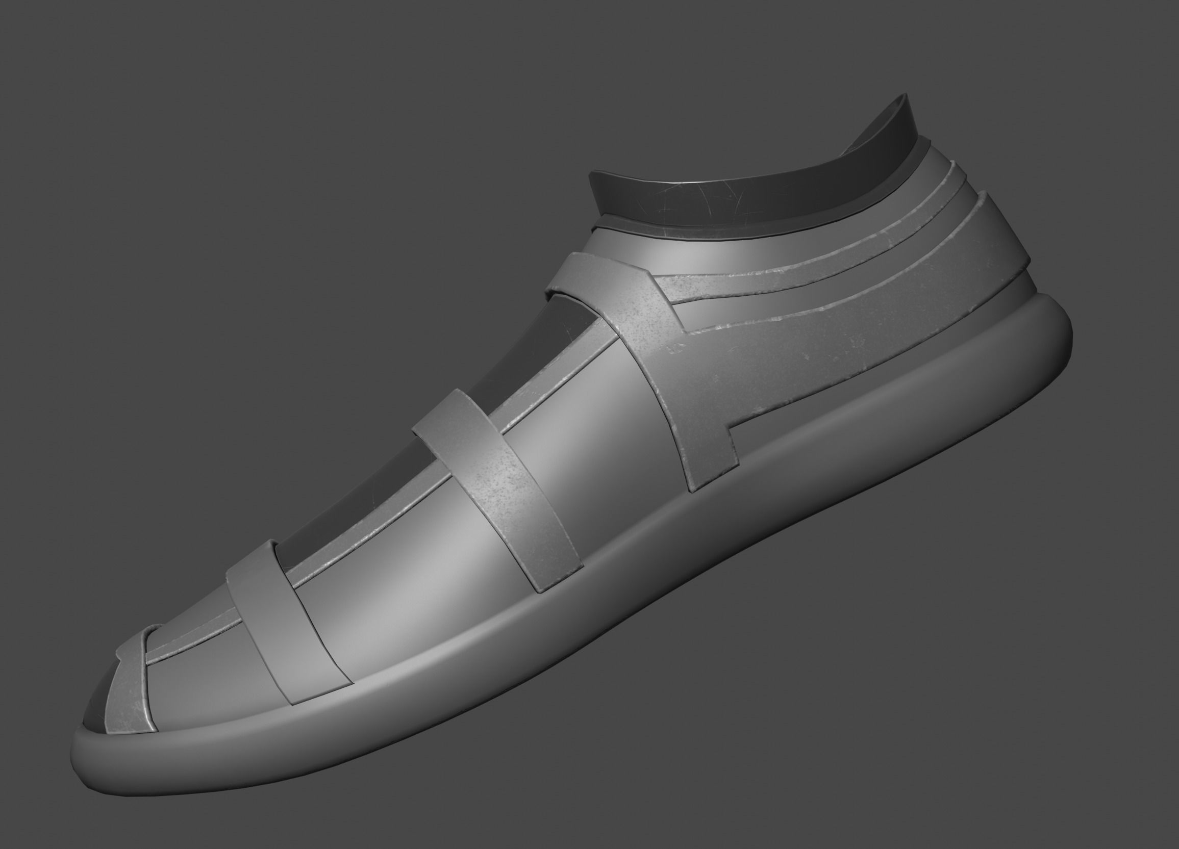 sci-fi cyberpunk running shoes pack Low-poly 3D model_8
