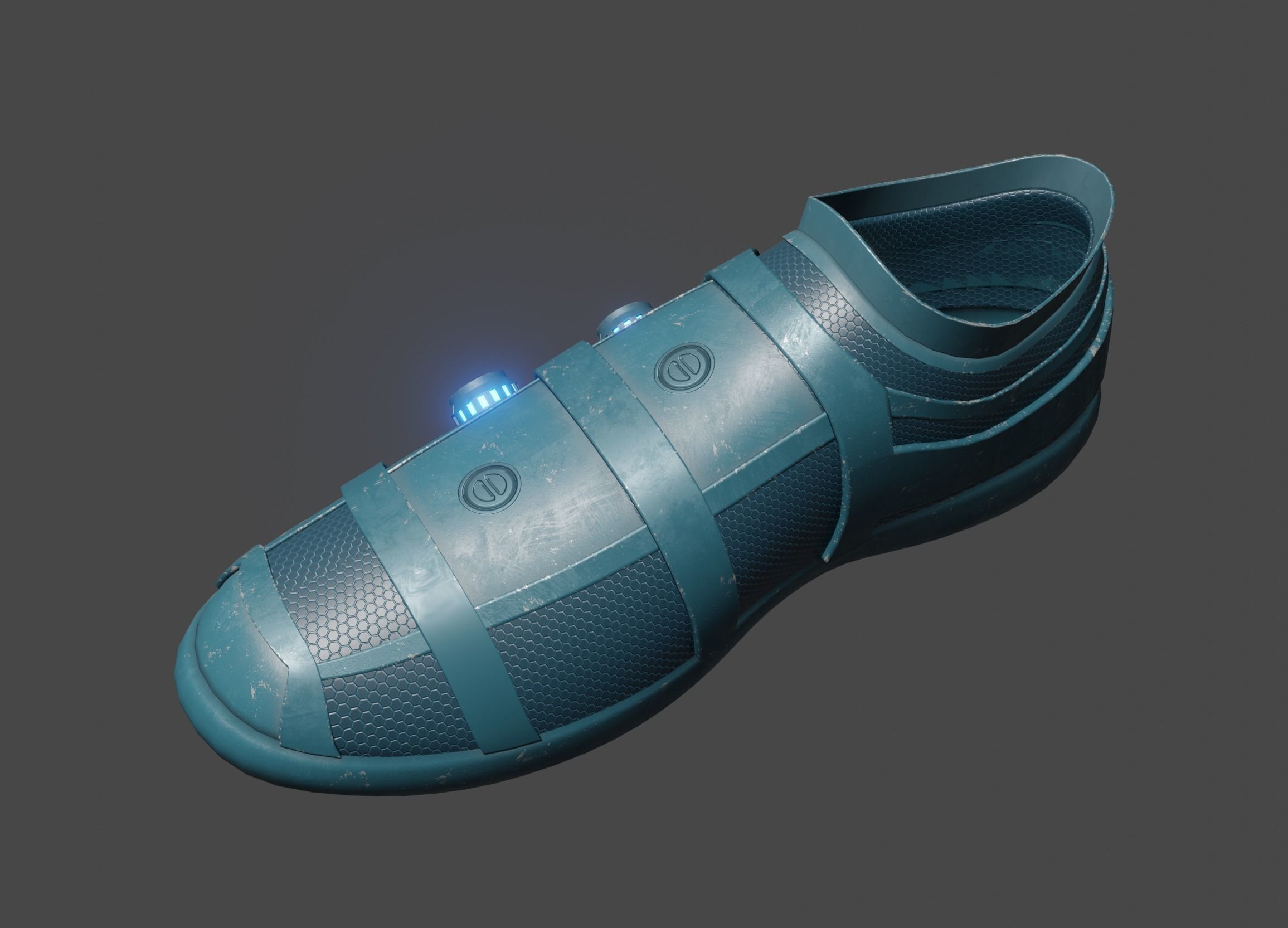 sci-fi cyberpunk running shoes pack Low-poly 3D model_3