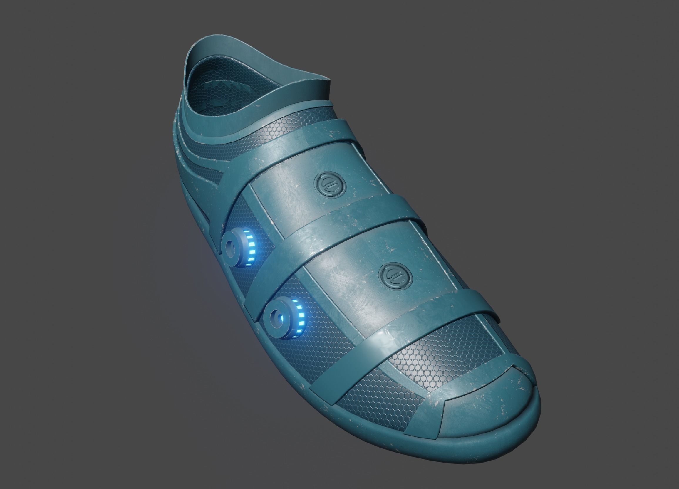 sci-fi cyberpunk running shoes pack Low-poly 3D model_2