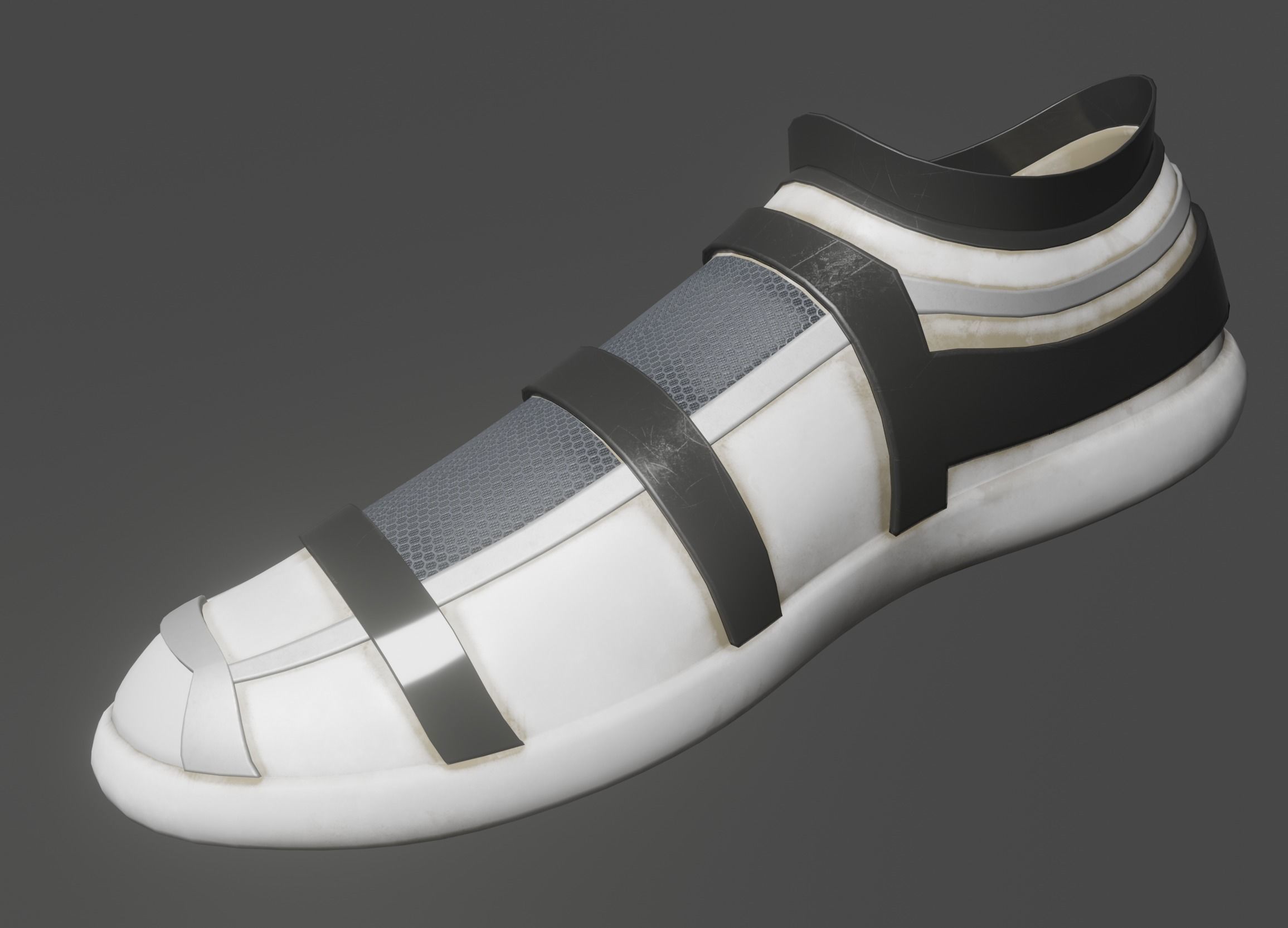 sci-fi cyberpunk running shoes pack Low-poly 3D model_15