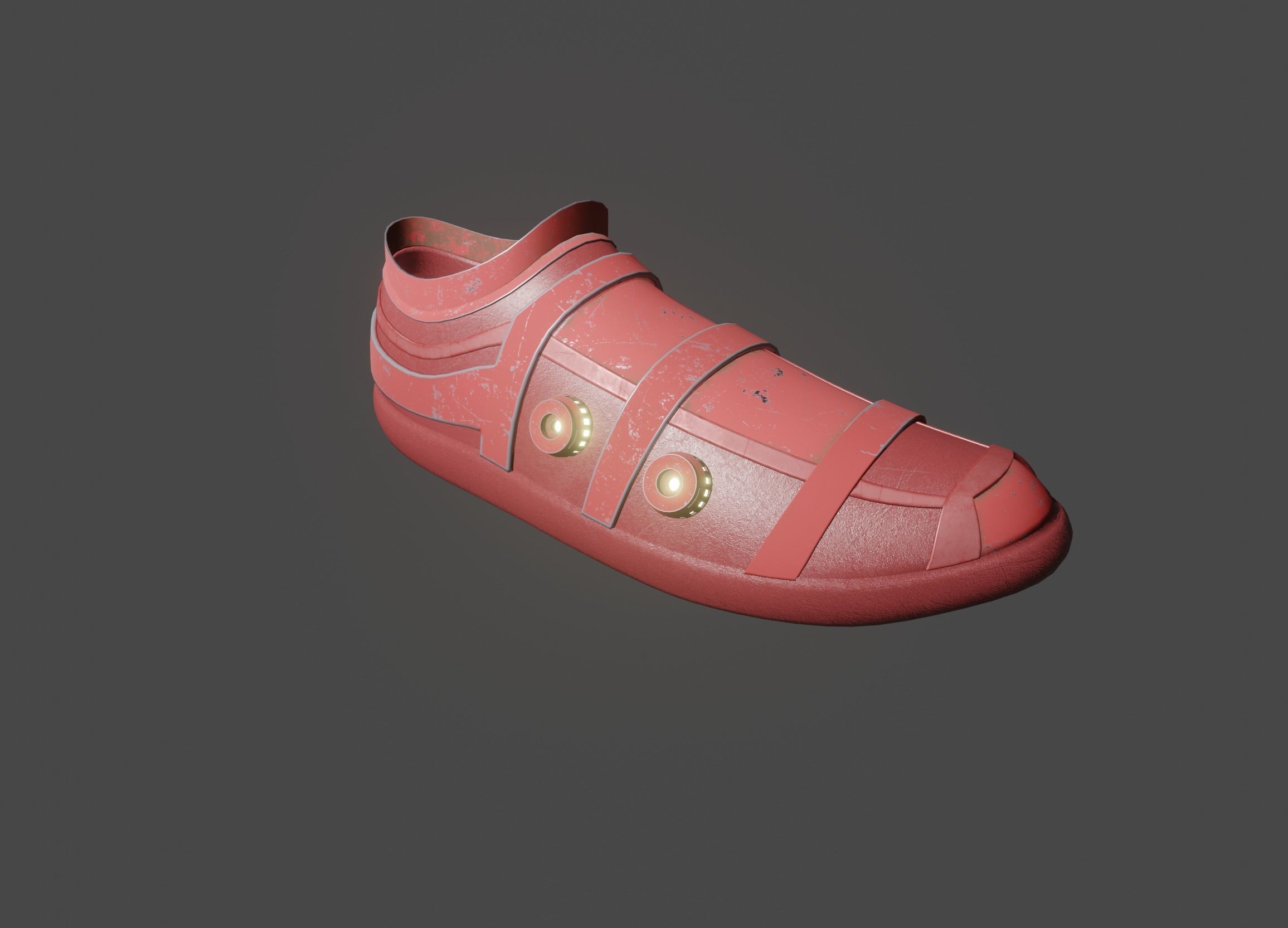 sci-fi cyberpunk running shoes pack Low-poly 3D model_9