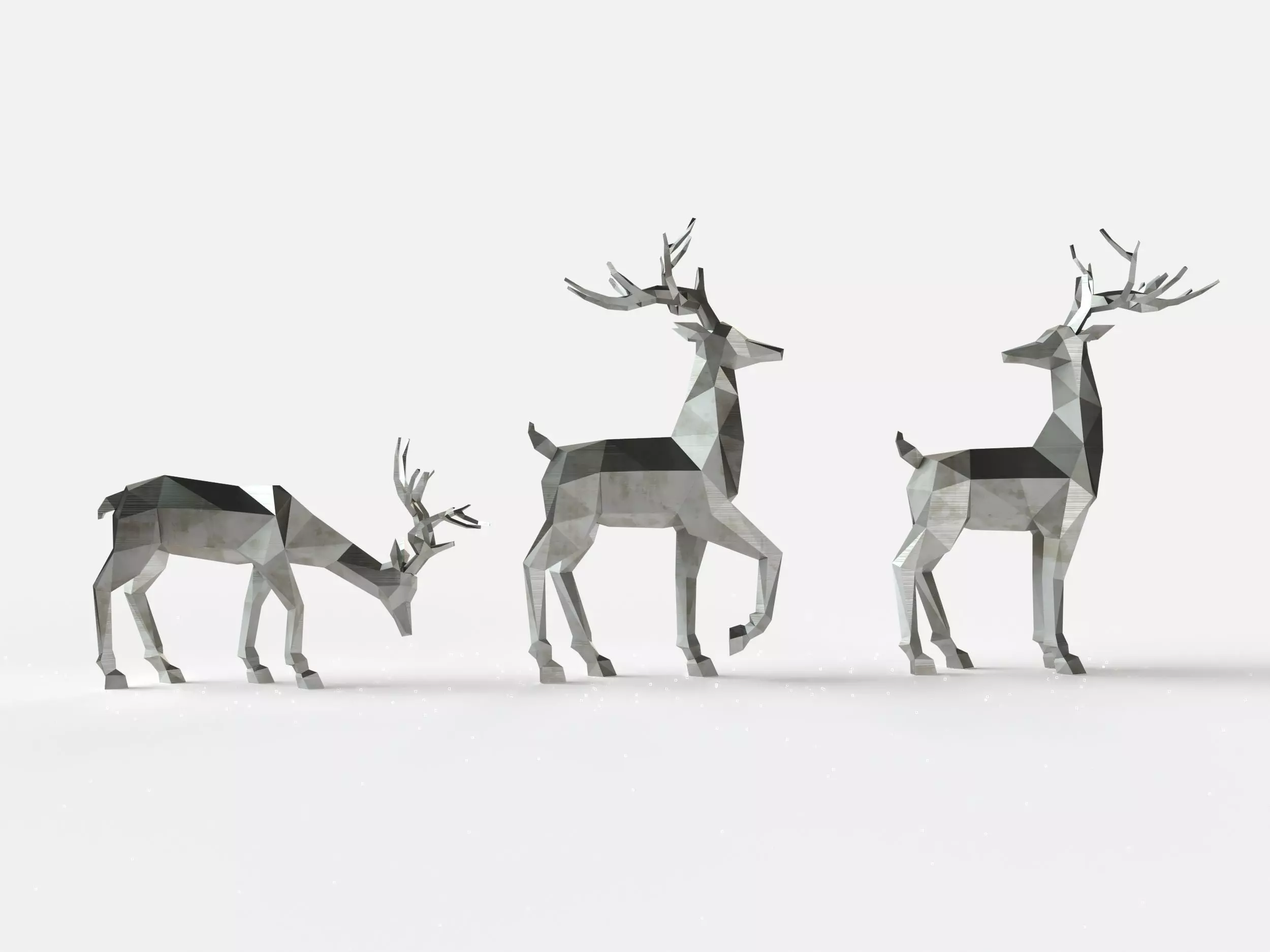 Reindeer 3D print model deer in low polygons 3D print model_0