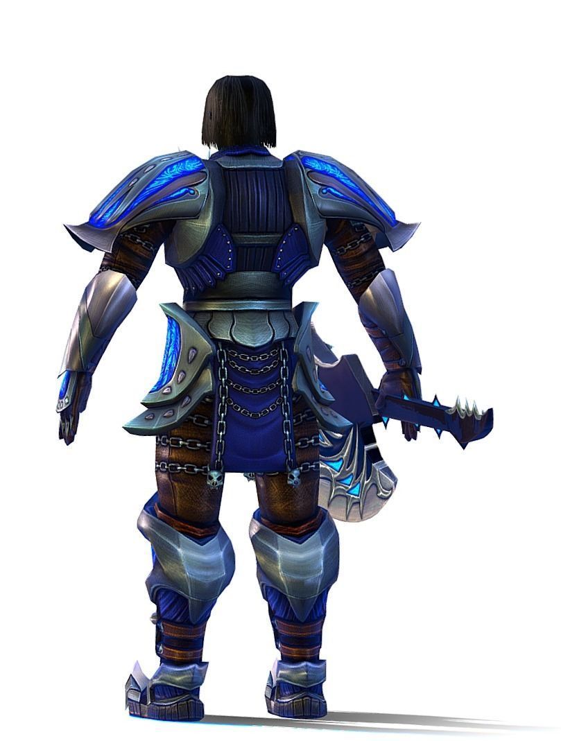 Animated Futuristic Warrior Heavy Armor Axe Low-poly 3D model_8