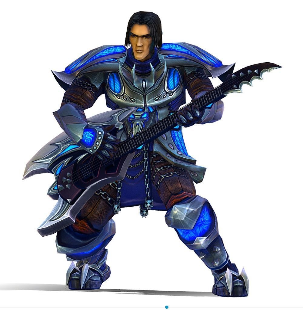 Animated Futuristic Warrior Heavy Armor Axe Low-poly 3D model_1