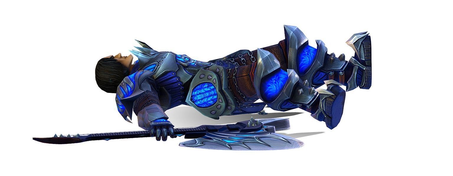 Animated Futuristic Warrior Heavy Armor Axe Low-poly 3D model_4