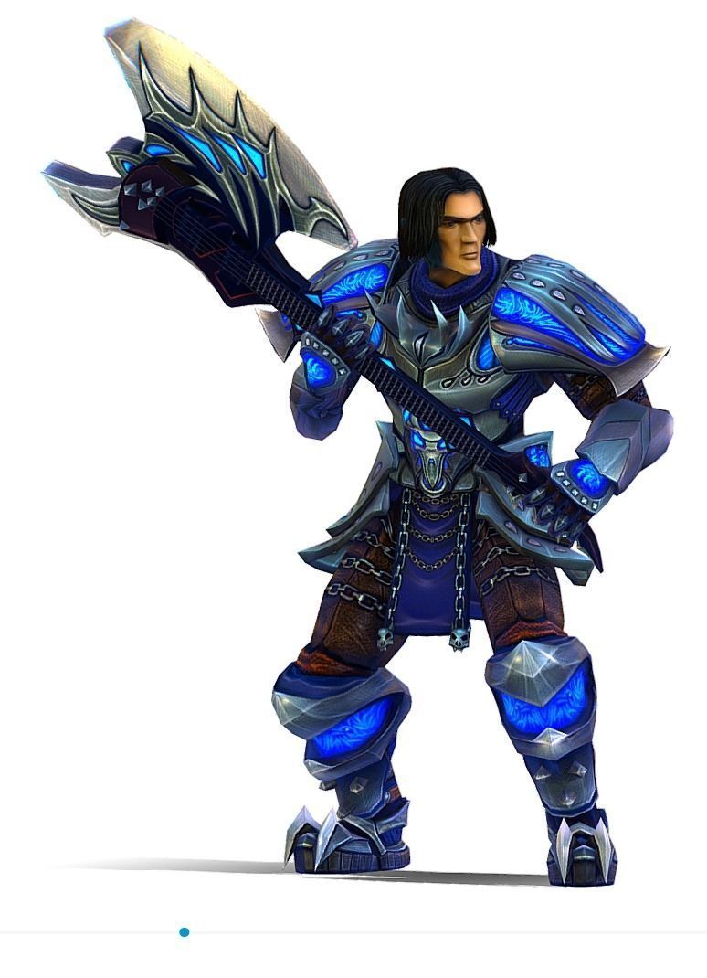 Animated Futuristic Warrior Heavy Armor Axe Low-poly 3D model_7