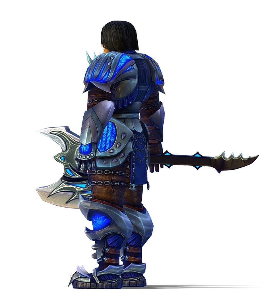 Animated Futuristic Warrior Heavy Armor Axe Low-poly 3D model_15