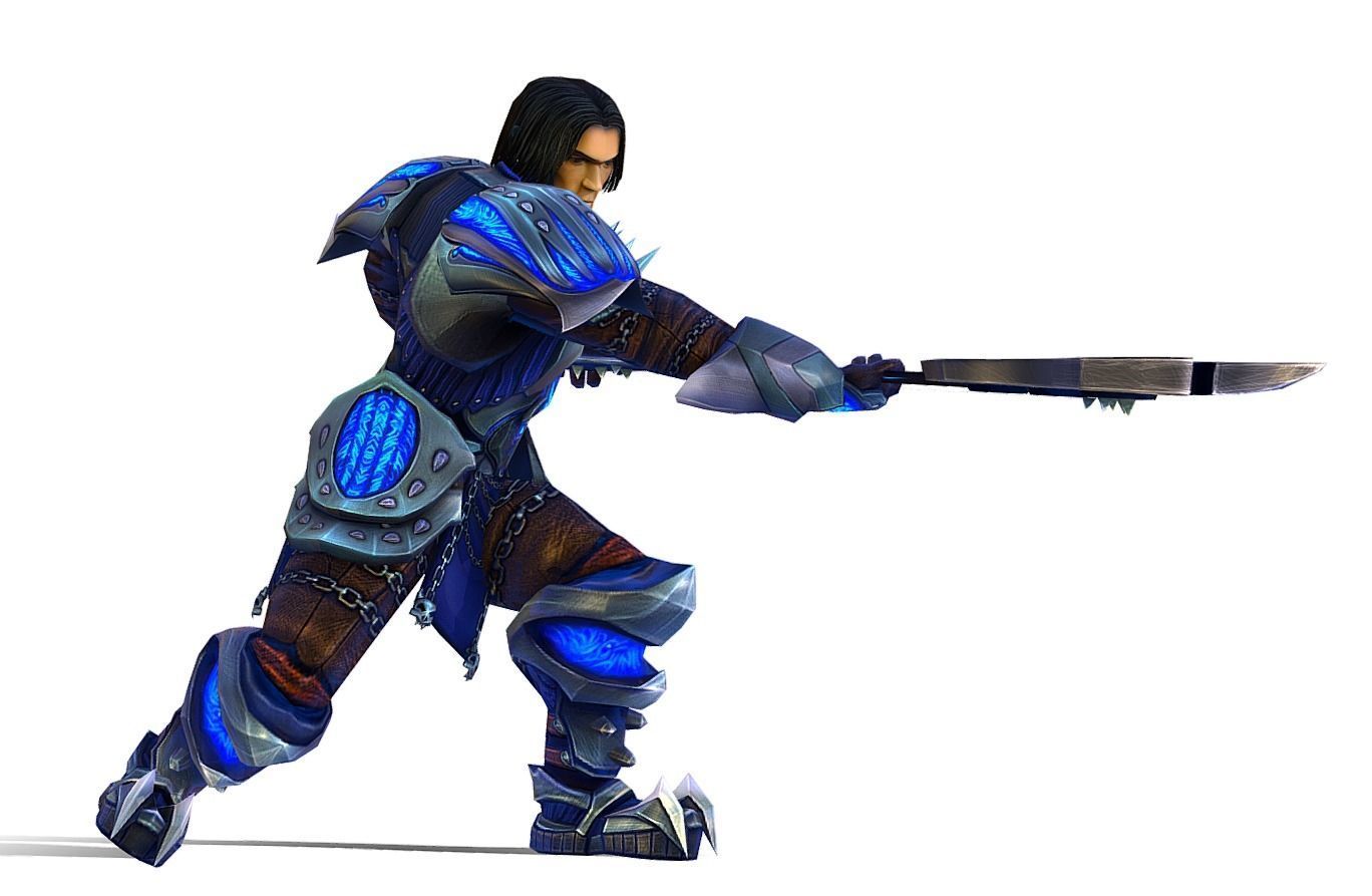 Animated Futuristic Warrior Heavy Armor Axe Low-poly 3D model_10