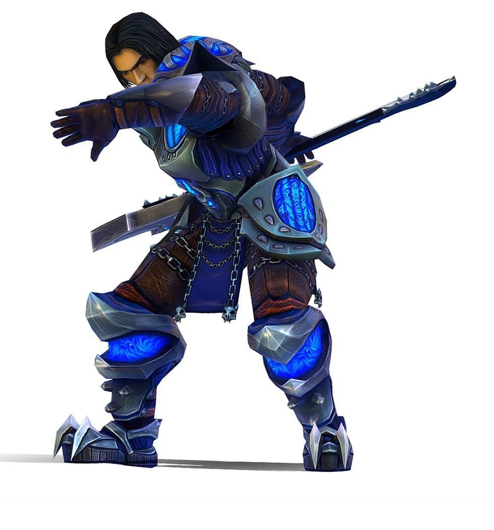 Animated Futuristic Warrior Heavy Armor Axe Low-poly 3D model_12