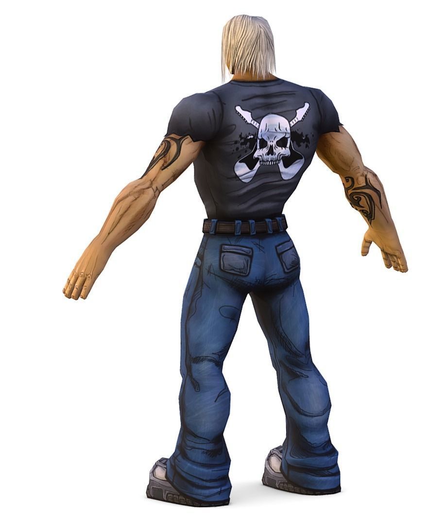 Low Poly Man Cartoon Character Low-poly 3D model_6