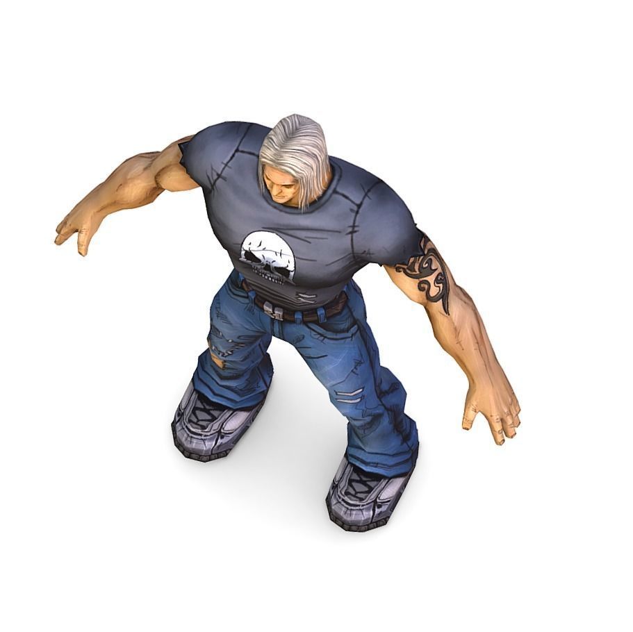 Low Poly Man Cartoon Character Low-poly 3D model_9