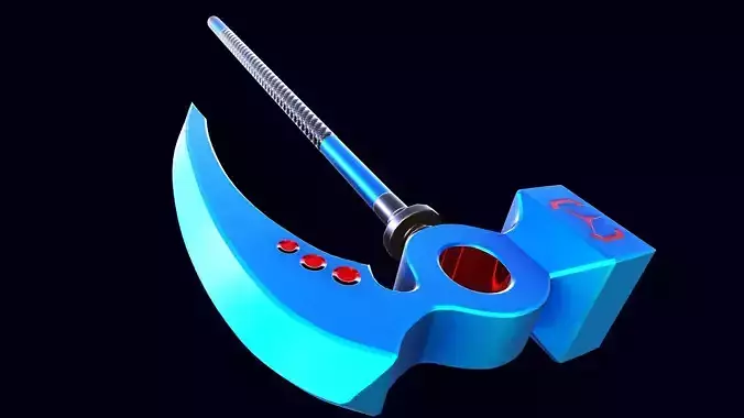 Low-poly stylized two-handed hammer game-ready