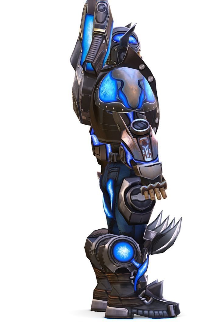 Low Poly Man Cartoon Heavy Armor Character Low-poly 3D model_5