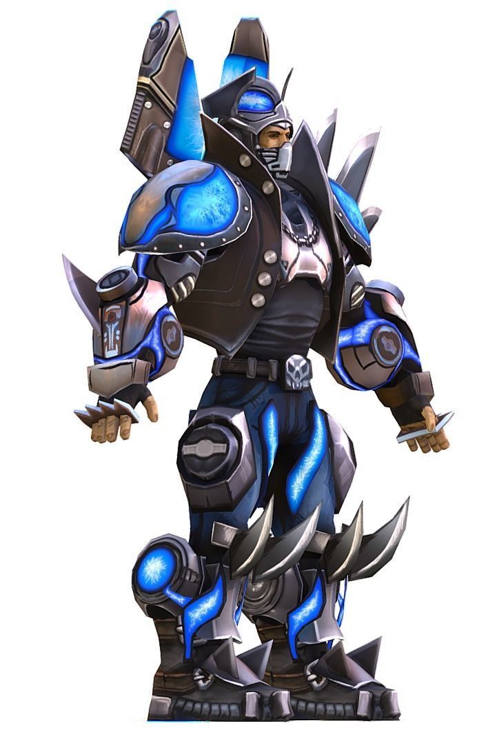 Low Poly Man Cartoon Heavy Armor Character Low-poly 3D model_10