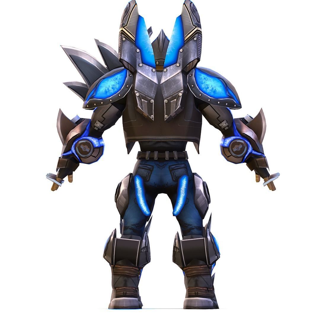 Low Poly Man Cartoon Heavy Armor Character Low-poly 3D model_7