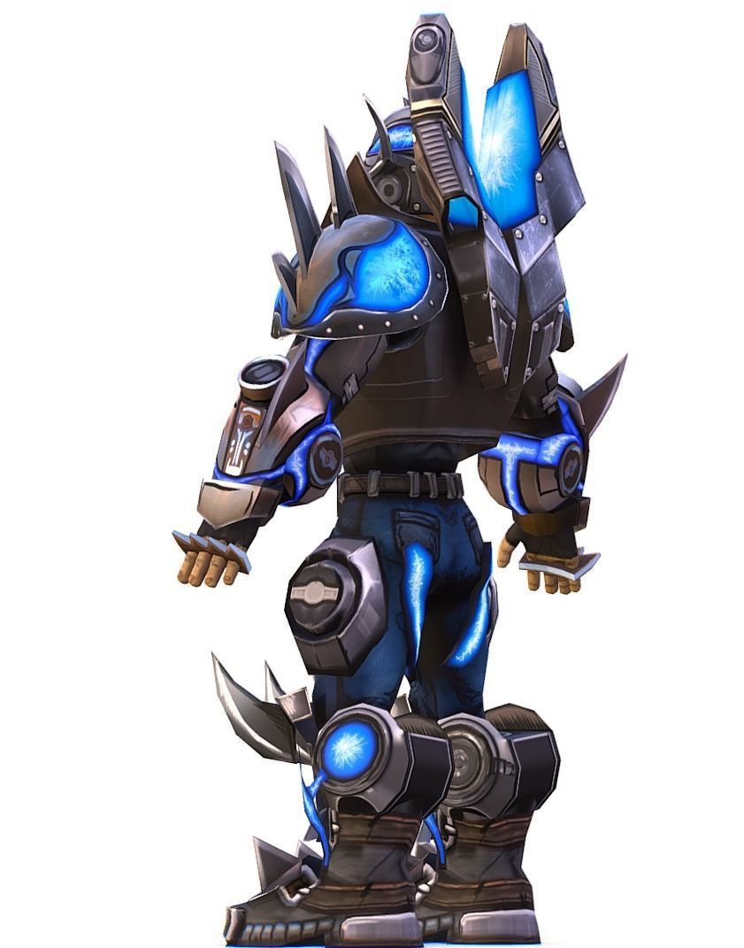 Low Poly Man Cartoon Heavy Armor Character Low-poly 3D model_11