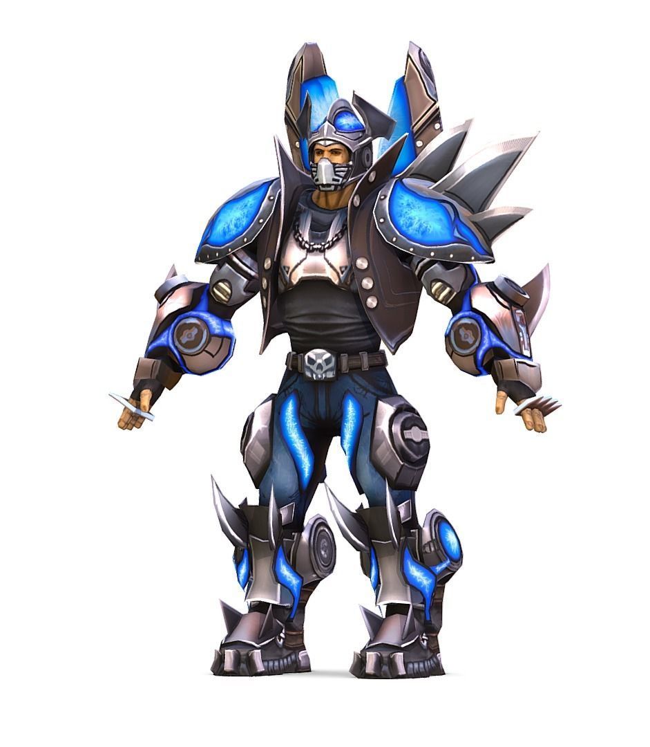 Low Poly Man Cartoon Heavy Armor Character Low-poly 3D model_1