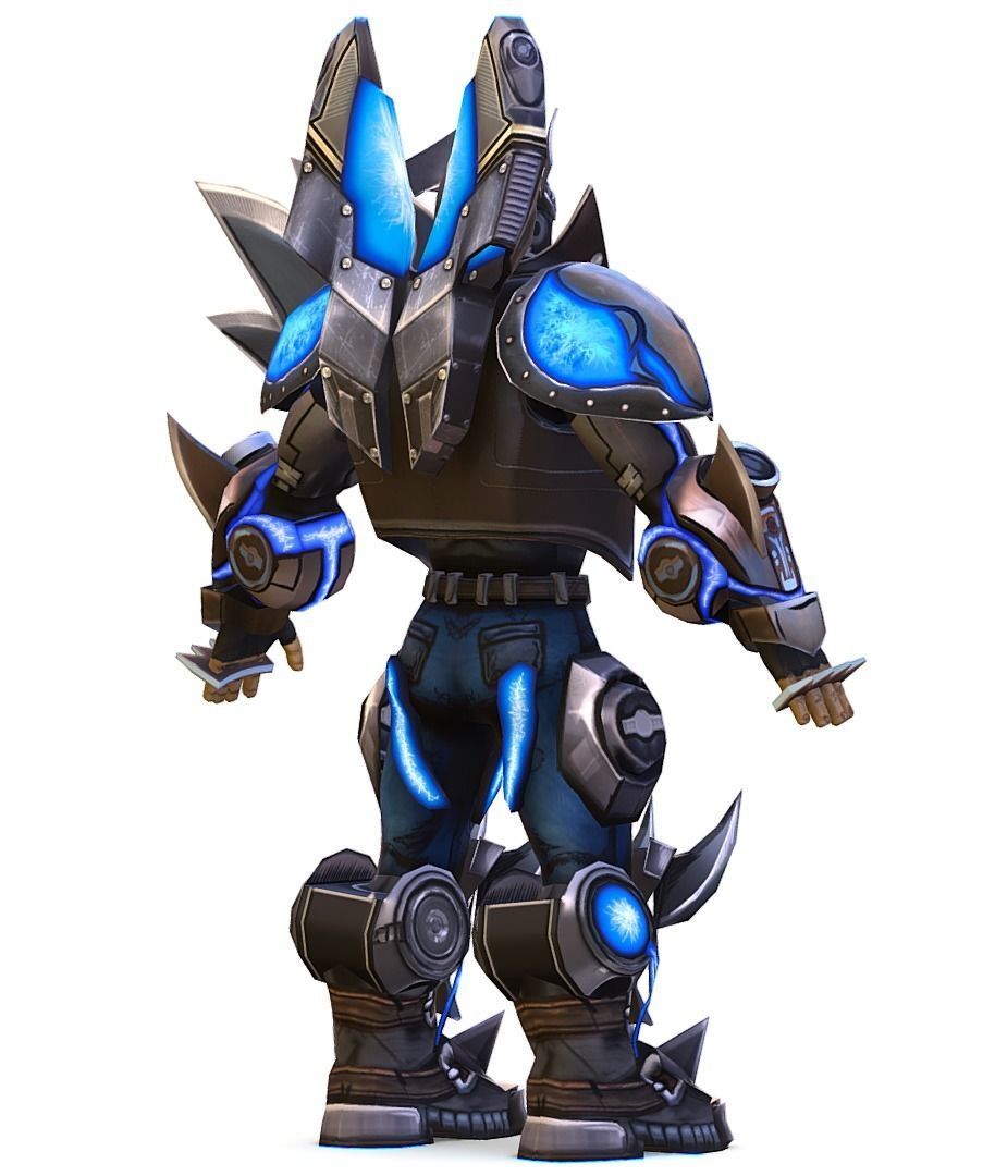 Low Poly Man Cartoon Heavy Armor Character Low-poly 3D model_6