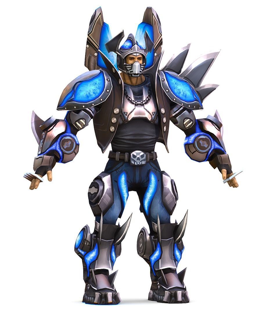 Low Poly Man Cartoon Heavy Armor Character Low-poly 3D model_2