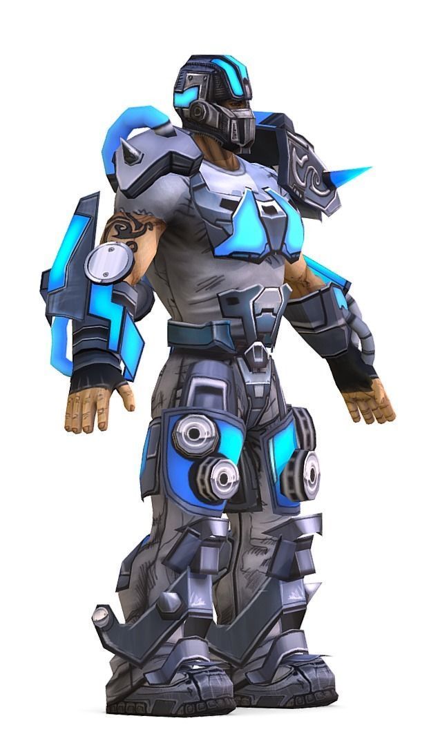 Low Poly Man Cartoon Armoder Character Low-poly 3D model_7