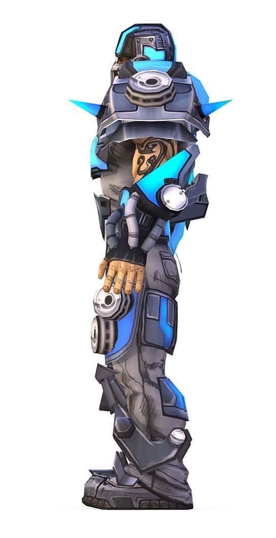 Low Poly Man Cartoon Armoder Character Low-poly 3D model_4