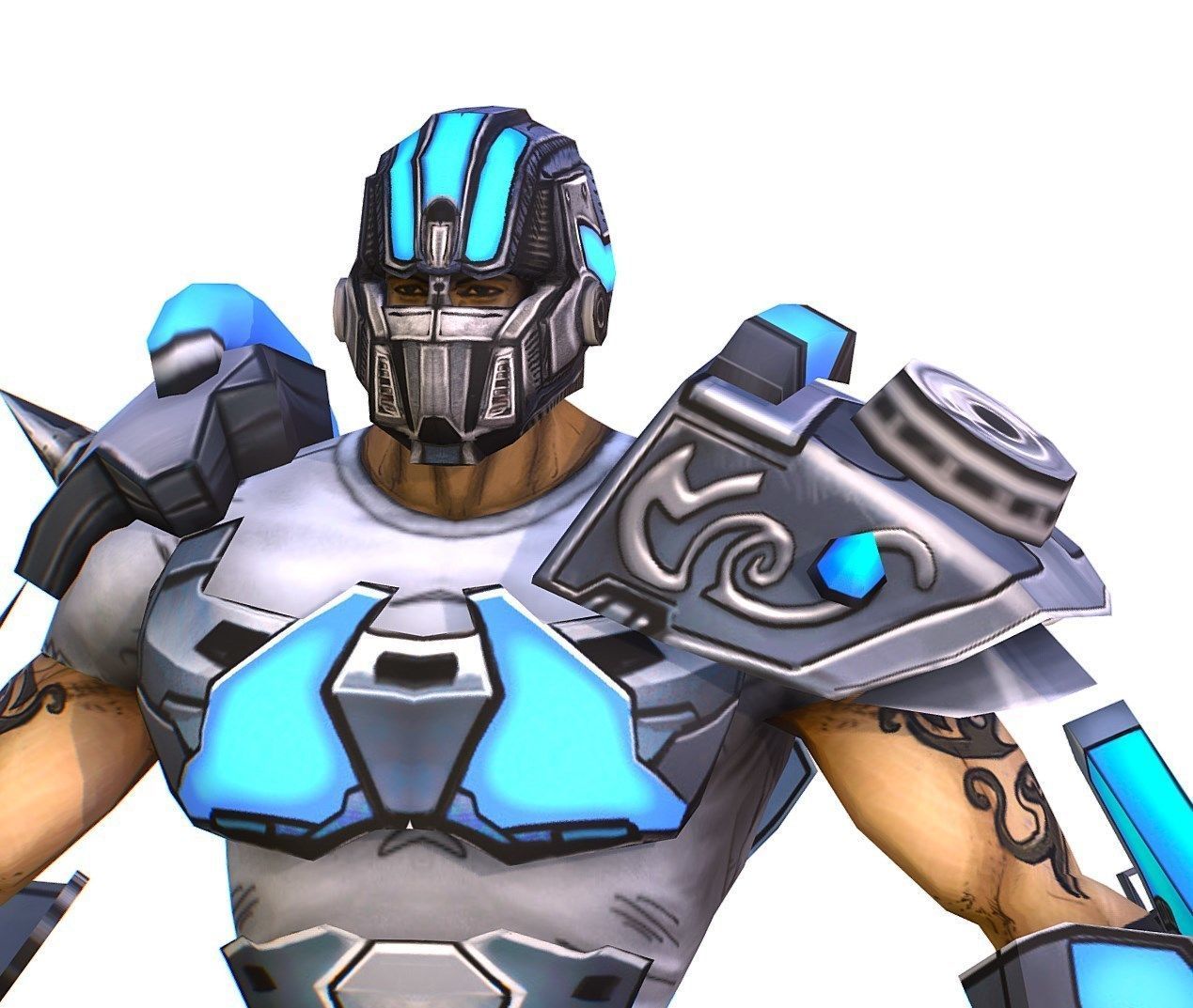 Low Poly Man Cartoon Armoder Character Low-poly 3D model_5