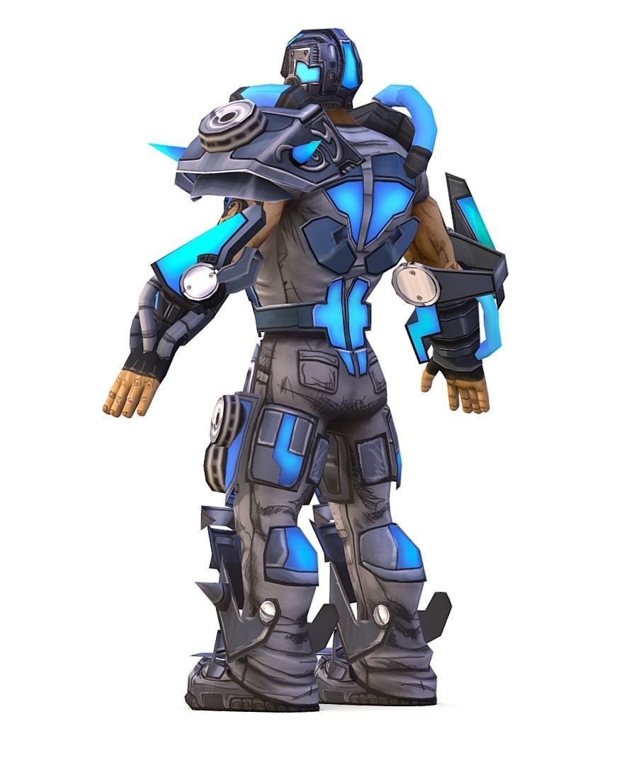 Low Poly Man Cartoon Armoder Character Low-poly 3D model_8